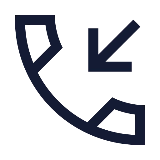 Phone Incoming Icon in Stroke Sharp style