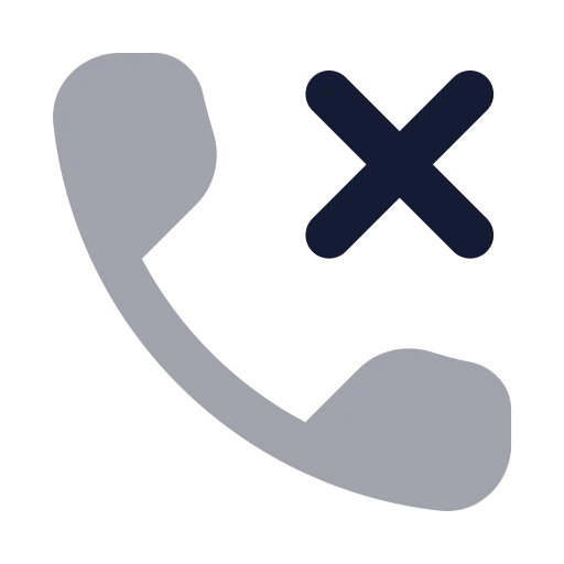 Phone Missed Icon in Bulk Rounded style