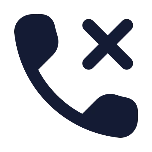 Phone Missed Icon in Solid Rounded style
