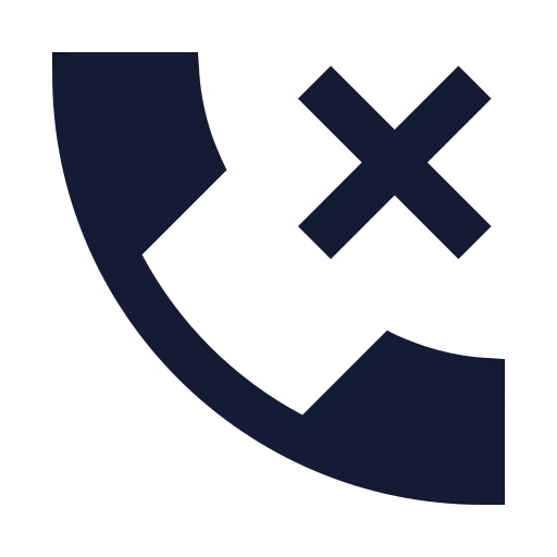 Phone Missed Icon in Solid Sharp style