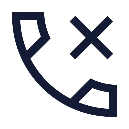 Phone Missed Icon in Stroke Sharp style