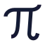 Pi icon with solid sharp style
