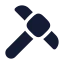Pickaxe icon with solid rounded style
