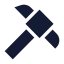 Pickaxe icon with solid sharp style