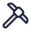 Pickaxe icon with stroke rounded style