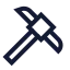 Pickaxe icon with stroke sharp style