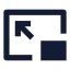 Pictureinpictureexit icon with solid sharp style
