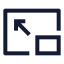 Pictureinpictureexit icon with stroke sharp style