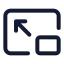 Pictureinpictureexit icon with stroke standard style