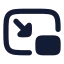 Pictureinpictureon icon with solid rounded style