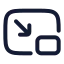 Pictureinpictureon icon with stroke rounded style