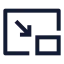 Pictureinpictureon icon with stroke sharp style