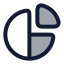 Piechart icon with duotone rounded style