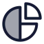 Piechart icon with duotone standard style