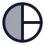 Piechart icon with duotone standard style