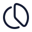 Piechart icon with stroke rounded style