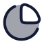 Piechart icon with duotone rounded style