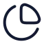 Piechart icon with stroke rounded style