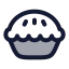 Pie icon with duotone rounded style