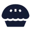 Pie icon with solid sharp style