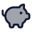 Piggybank icon with duotone rounded style