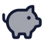 Piggybank icon with duotone standard style
