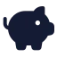 Piggybank icon with solid standard style