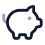 Piggybank icon with twotone rounded style