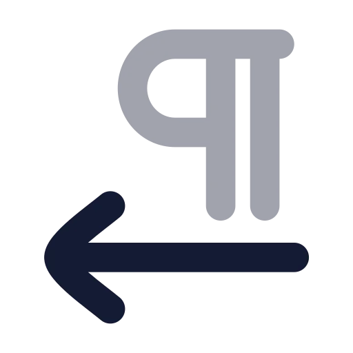 Pilcrow Left Icon in Bulk Rounded style