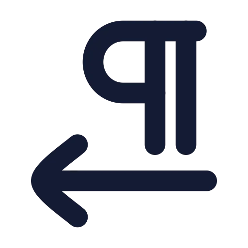 Pilcrow Left Icon in Solid Rounded style