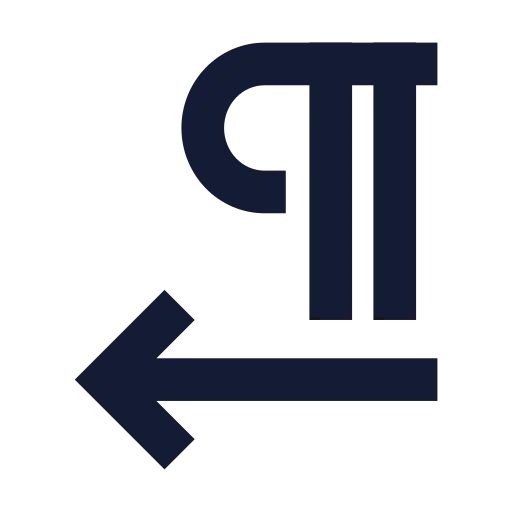 Pilcrow Left Icon in Solid Sharp style