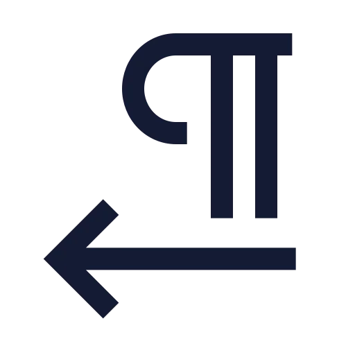Pilcrow Left Icon in Stroke Sharp style