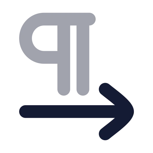 Pilcrow Right Icon in Bulk Rounded style