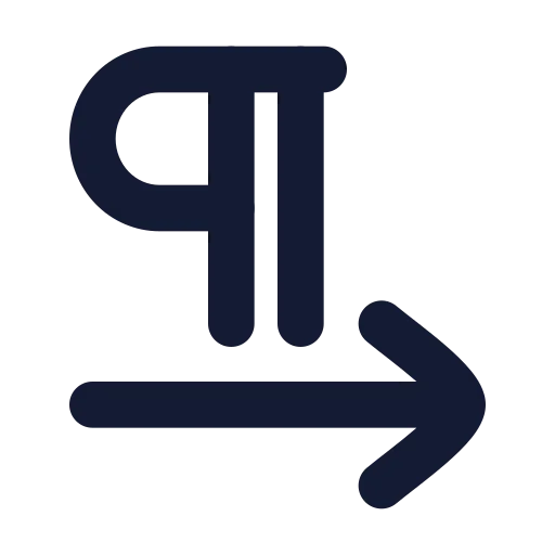 Pilcrow Right Icon in Solid Rounded style