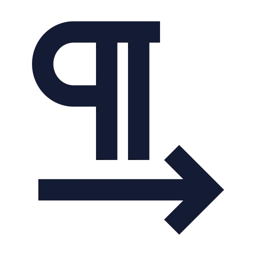 Pilcrow Right Icon in Solid Sharp style