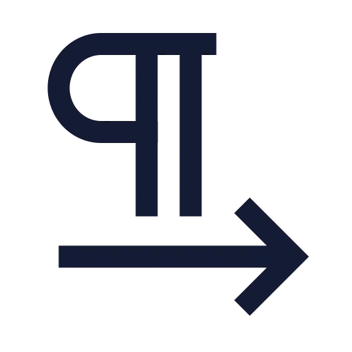 Pilcrow Right Icon in Stroke Sharp style