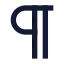 Pilcrow icon with solid sharp style