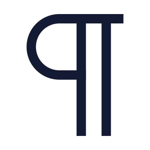 Pilcrow Icon in Stroke Sharp style