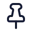 Pin icon with stroke rounded style