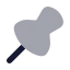 Pin icon with bulk rounded style