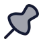 Pin icon with duotone rounded style