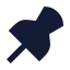 Pin icon with solid sharp style