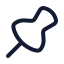 Pin icon with stroke rounded style