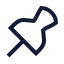 Pin icon with stroke sharp style