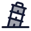 Pisatower icon with duotone rounded style