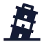 Pisatower icon with solid sharp style
