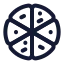 Pizza icon with stroke rounded style