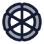 Pizza icon with duotone rounded style