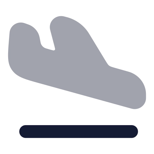 Plane Landing Icon in Bulk Rounded style