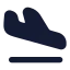 Planelanding icon with solid rounded style